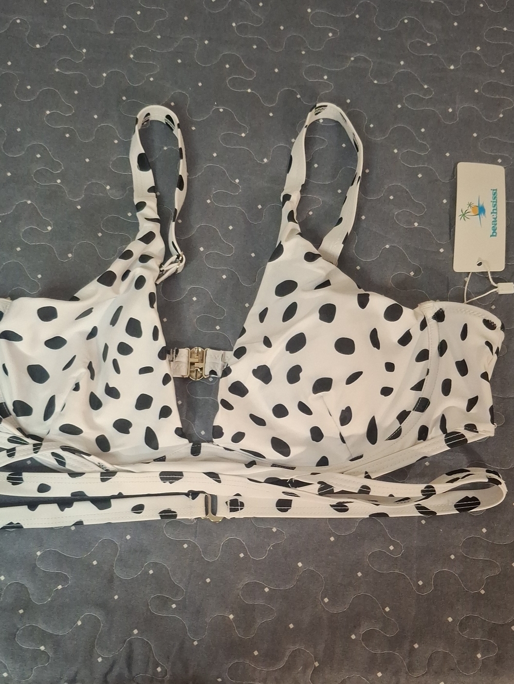 Beachsissi Polka Dot Underwire Bikini Top size XL NWT